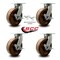 Service Caster 12'' Heavy Duty High Temp Phenolic Caster Set 4 Brakes 2 Swivel Locks, 4PK CRAN-KP92S1230-PHRHT-SLB-BSL-2-SLB-2 - alternate 3